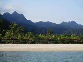 View of the hills from the sea